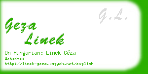 geza linek business card